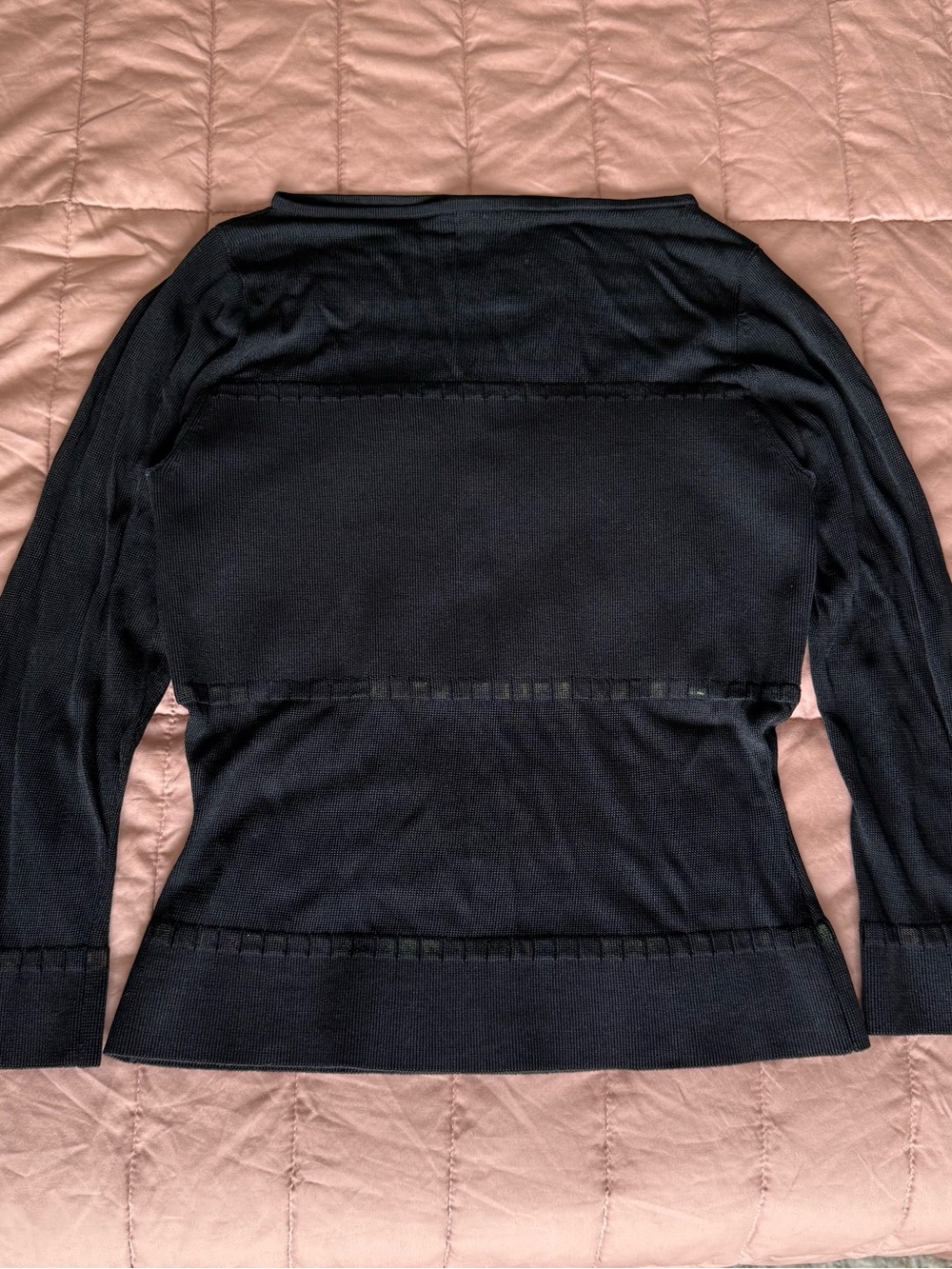 BEBE Black Knit Boat-Neck Quarter-Sleeve Top